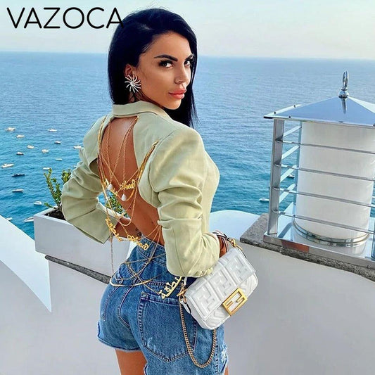 Gold Chain  Blazer & Crystal Pants