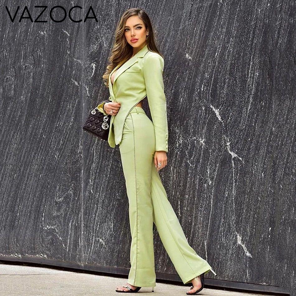 Gold Chain Blazer & Crystal Pants