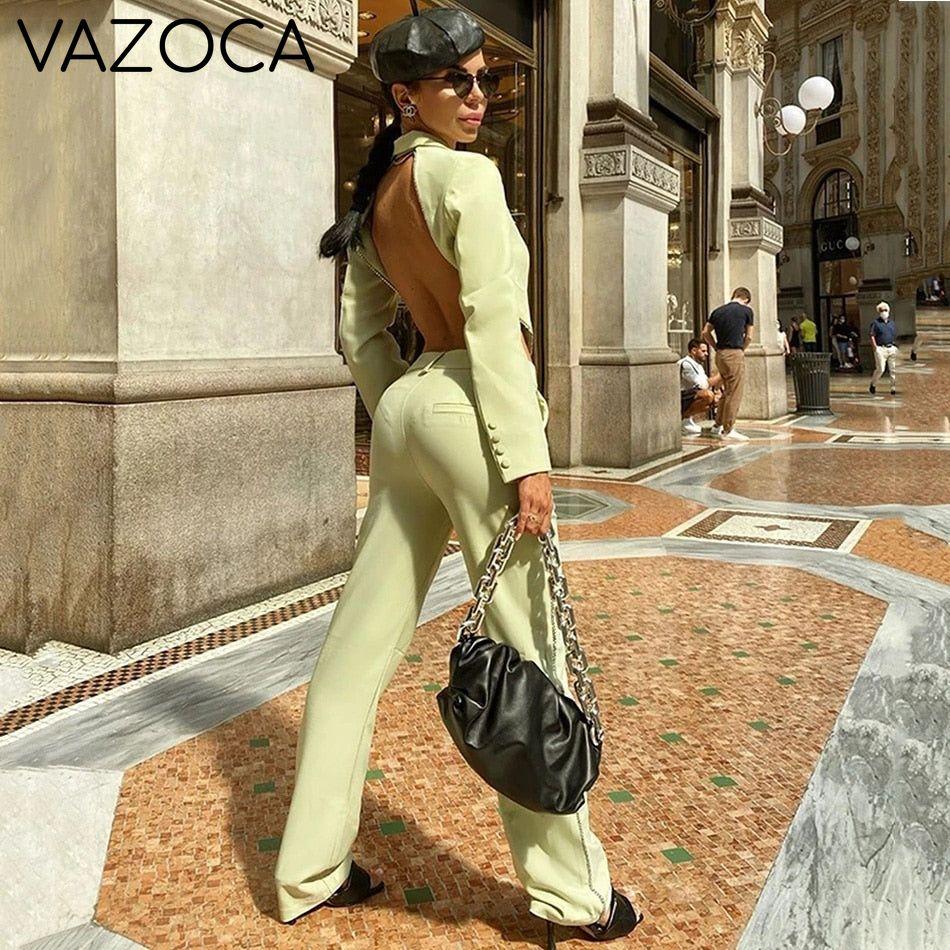 Gold Chain Blazer & Crystal Pants
