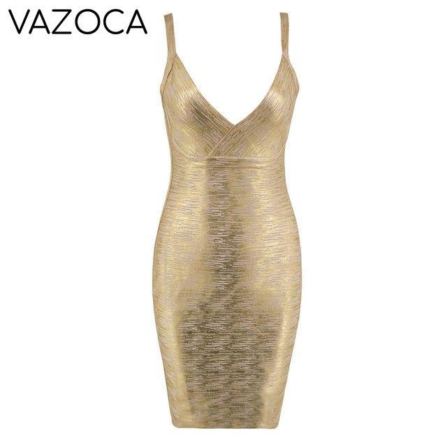 Golden Bronzing Bodycon Dress