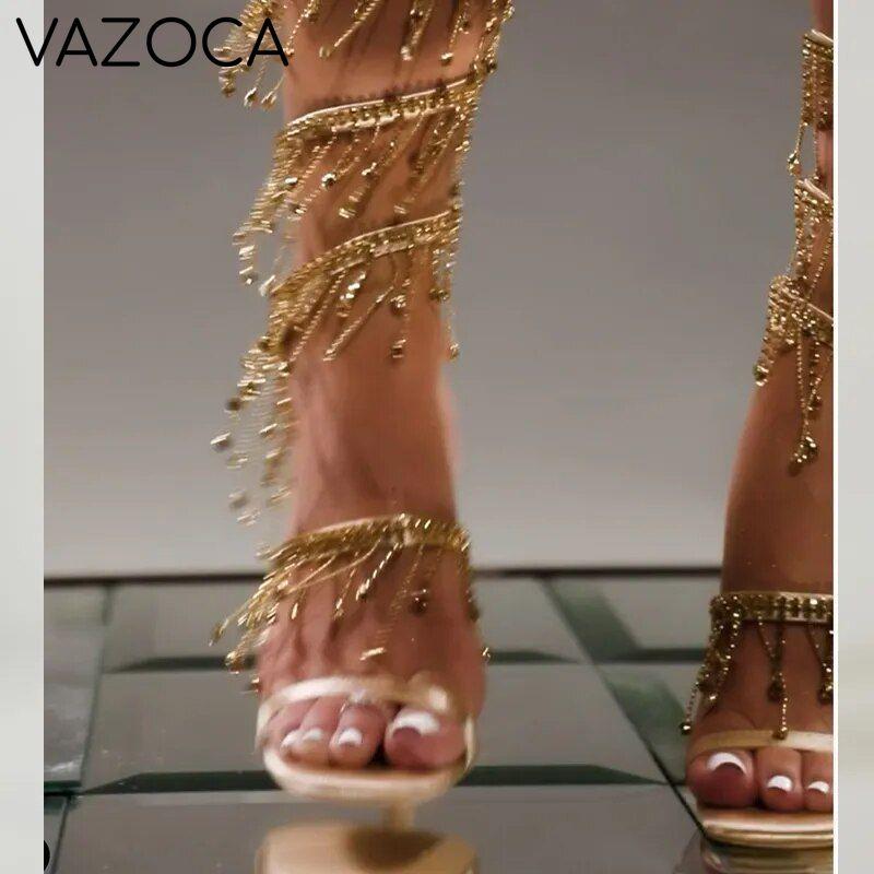 Golden Crystal High Heels