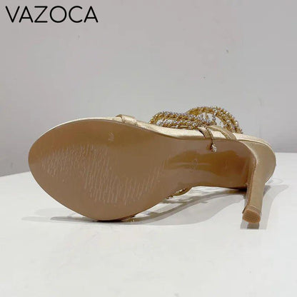 Golden Crystal High Heels