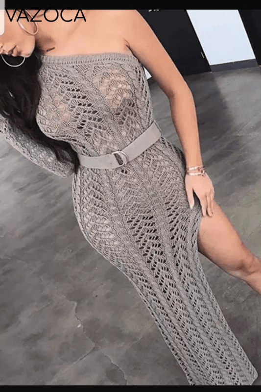 Good Vibes Only Crochet Maxi Dress