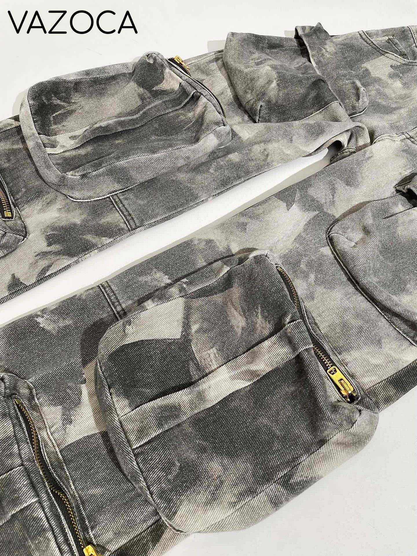 Grayish Multi Pockets Cargo Pants