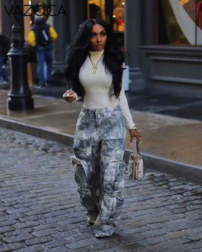 Grayish Multi Pockets Cargo Pants