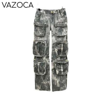 Grayish Multi Pockets Cargo Pants