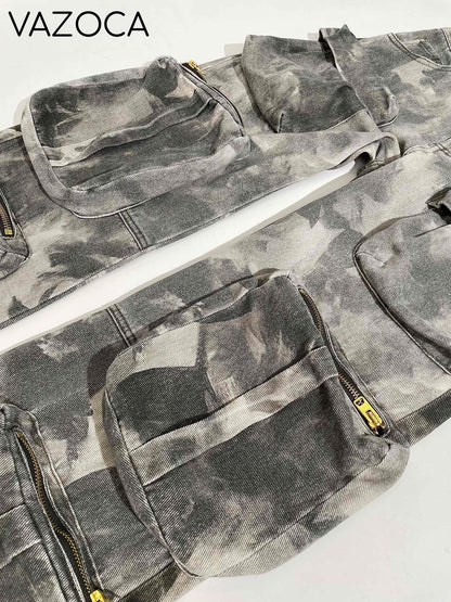 Grayish Multi Pockets Cargo Pants