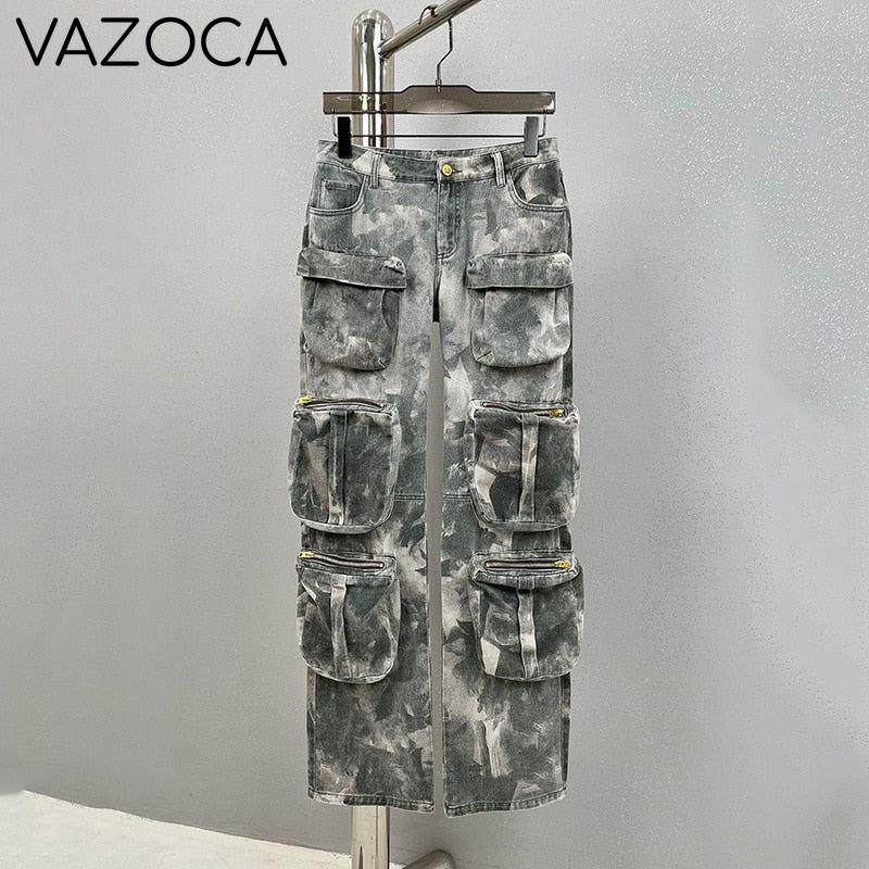 Grayish Multi Pockets Cargo Pants