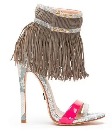 Umbrella Fringe High Heels