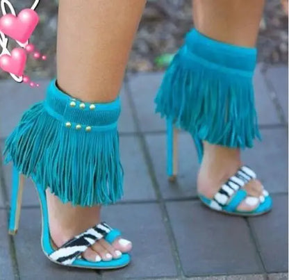 Umbrella Fringe High Heels