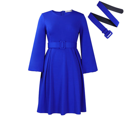 Elegant Swing Dress & Belt