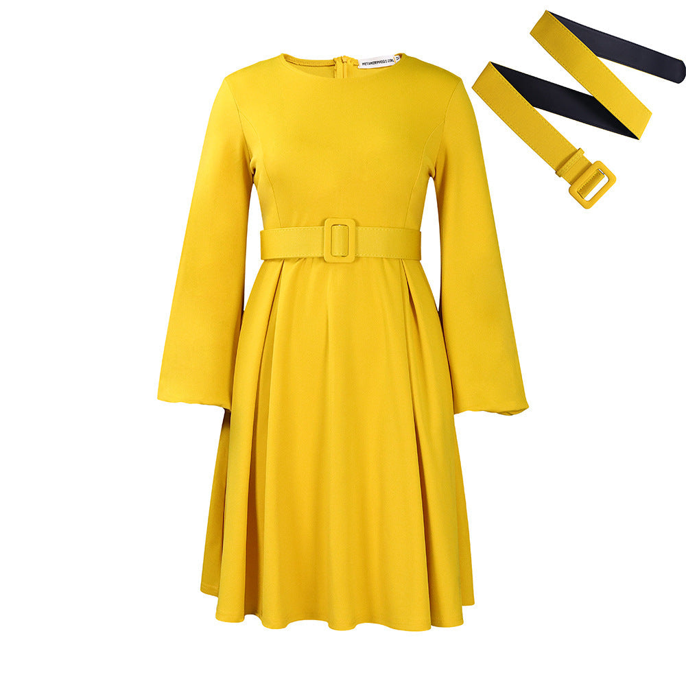 Elegant Swing Dress & Belt