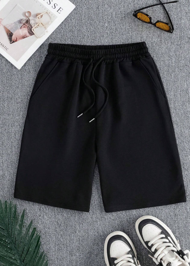 Women's solid color drawstring shorts