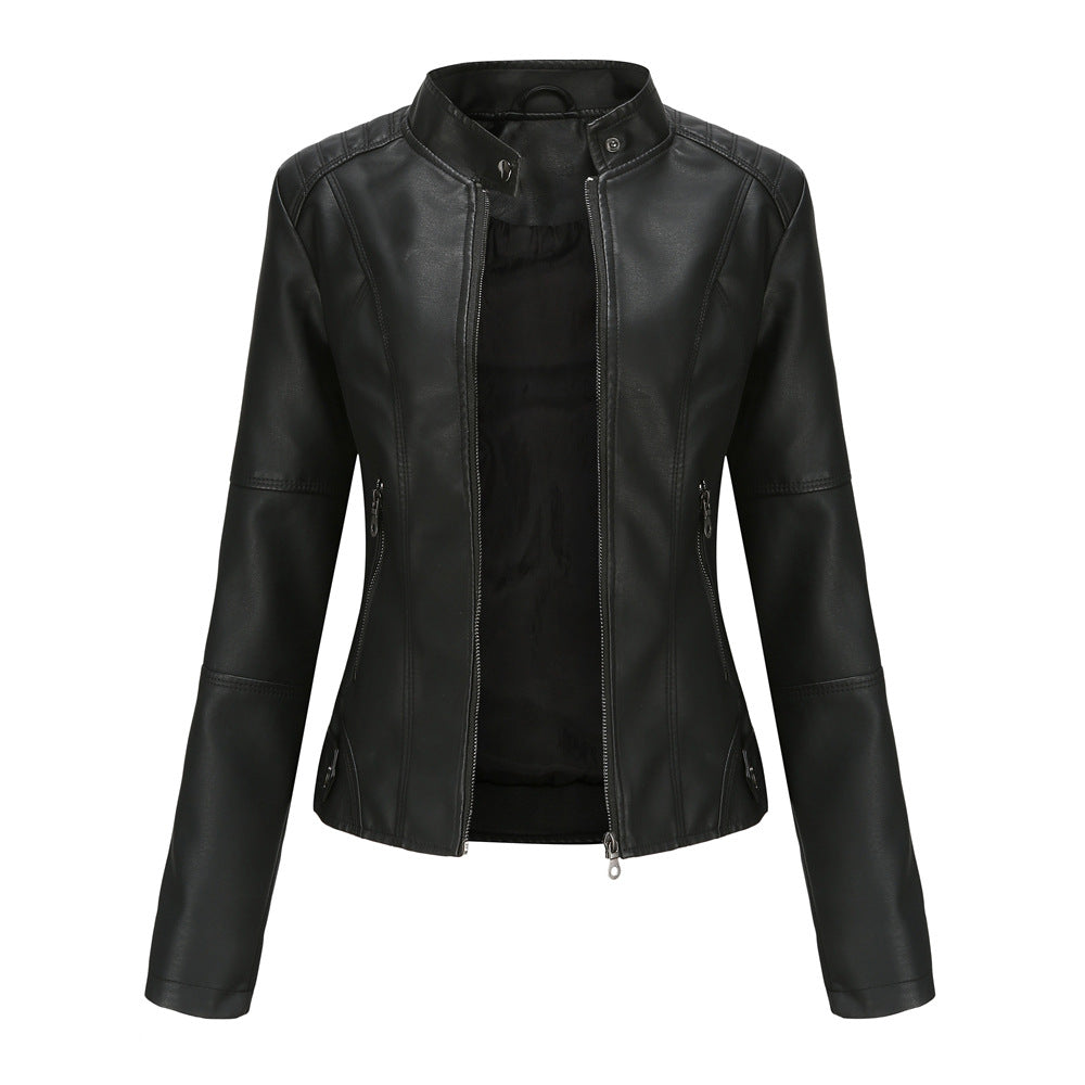 Leather Women Slim Jacket Thin Spring And Autumn Coat Women Motorcycle Suit