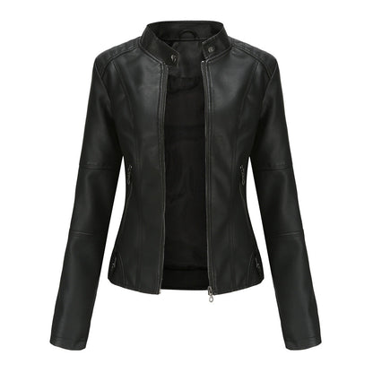 Leather Women Slim Jacket Thin Spring And Autumn Coat Women Motorcycle Suit