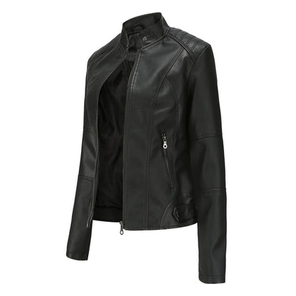 Leather Women Slim Jacket Thin Spring And Autumn Coat Women Motorcycle Suit