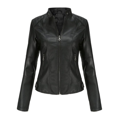 Leather Women Slim Jacket Thin Spring And Autumn Coat Women Motorcycle Suit