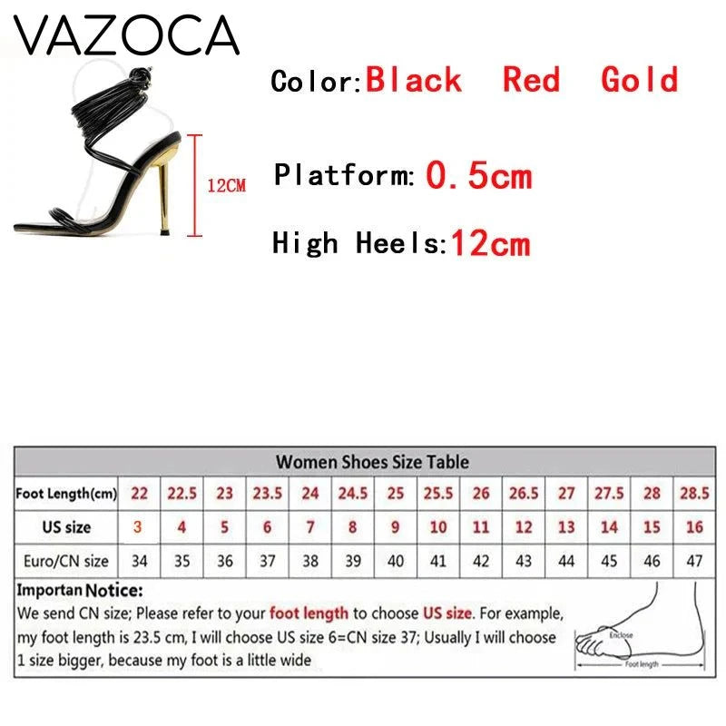 Gladiator Pointed Toe Lace-Up Stiletto Heels