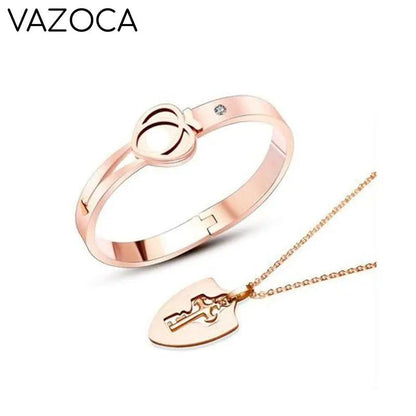 Heart Love Lock Bracelet With Key and Necklace