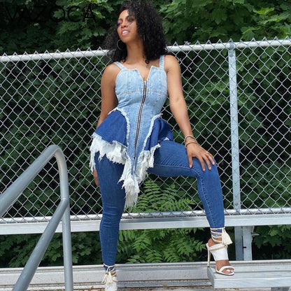 Hot Mama Denim Top