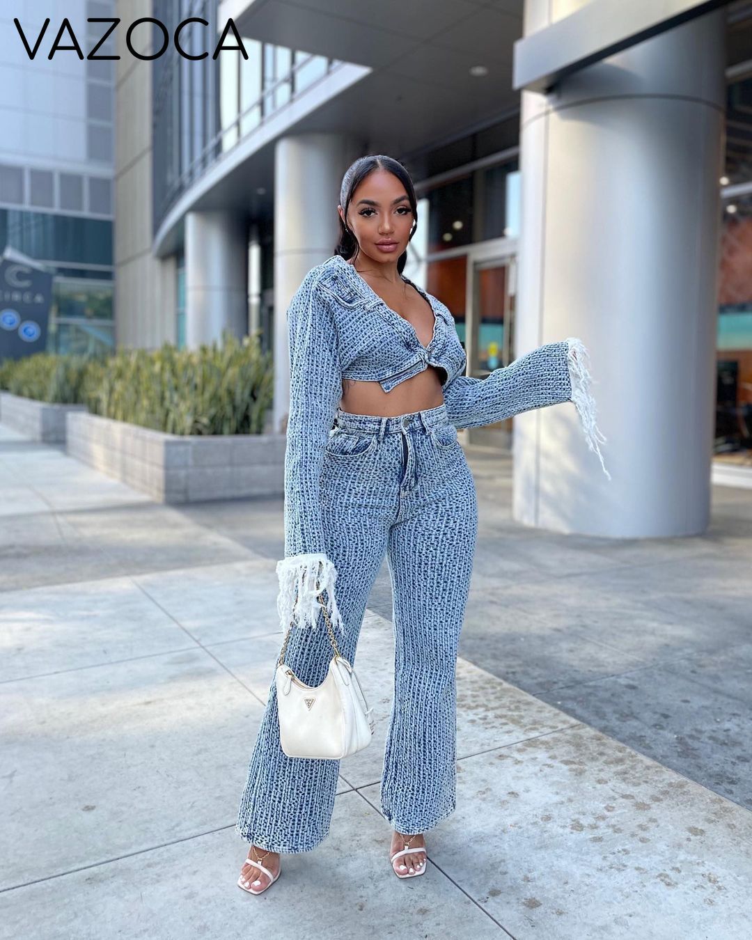I Love Me Some Denim Pants Set