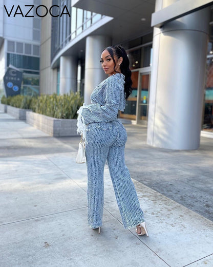I Love Me Some Denim Pants Set
