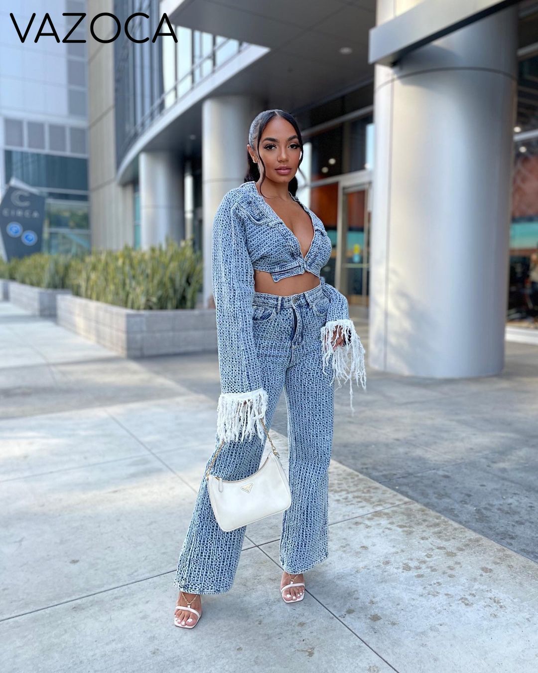 I Love Me Some Denim Pants Set