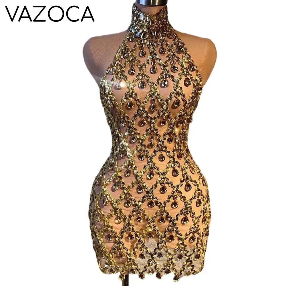 I like It Shiny Mini Dress Gold