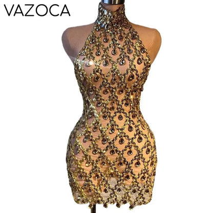 I like It Shiny Mini Dress Gold