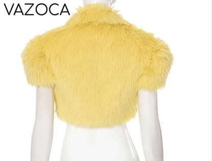 Fur Plush Cropped Jacket