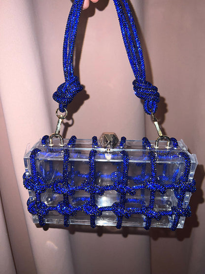Rhinestone Rope Clear Box Handbag