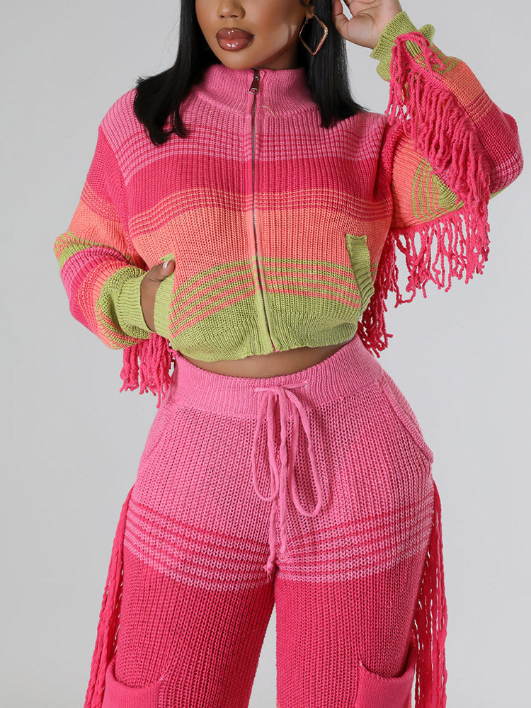 Fringe Knit Jacket
