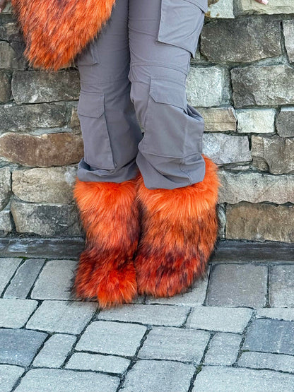 Fluffy Faux Fur Mid-Calf Booties