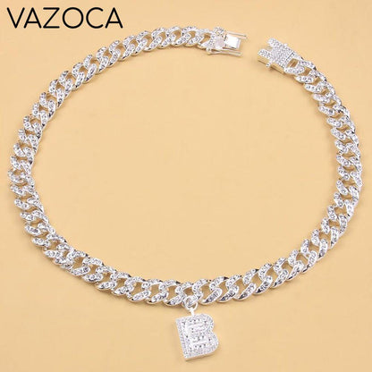 Iced Out Initial Letter Necklace