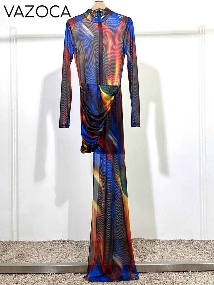 Irregular Ruched Maxi Dress