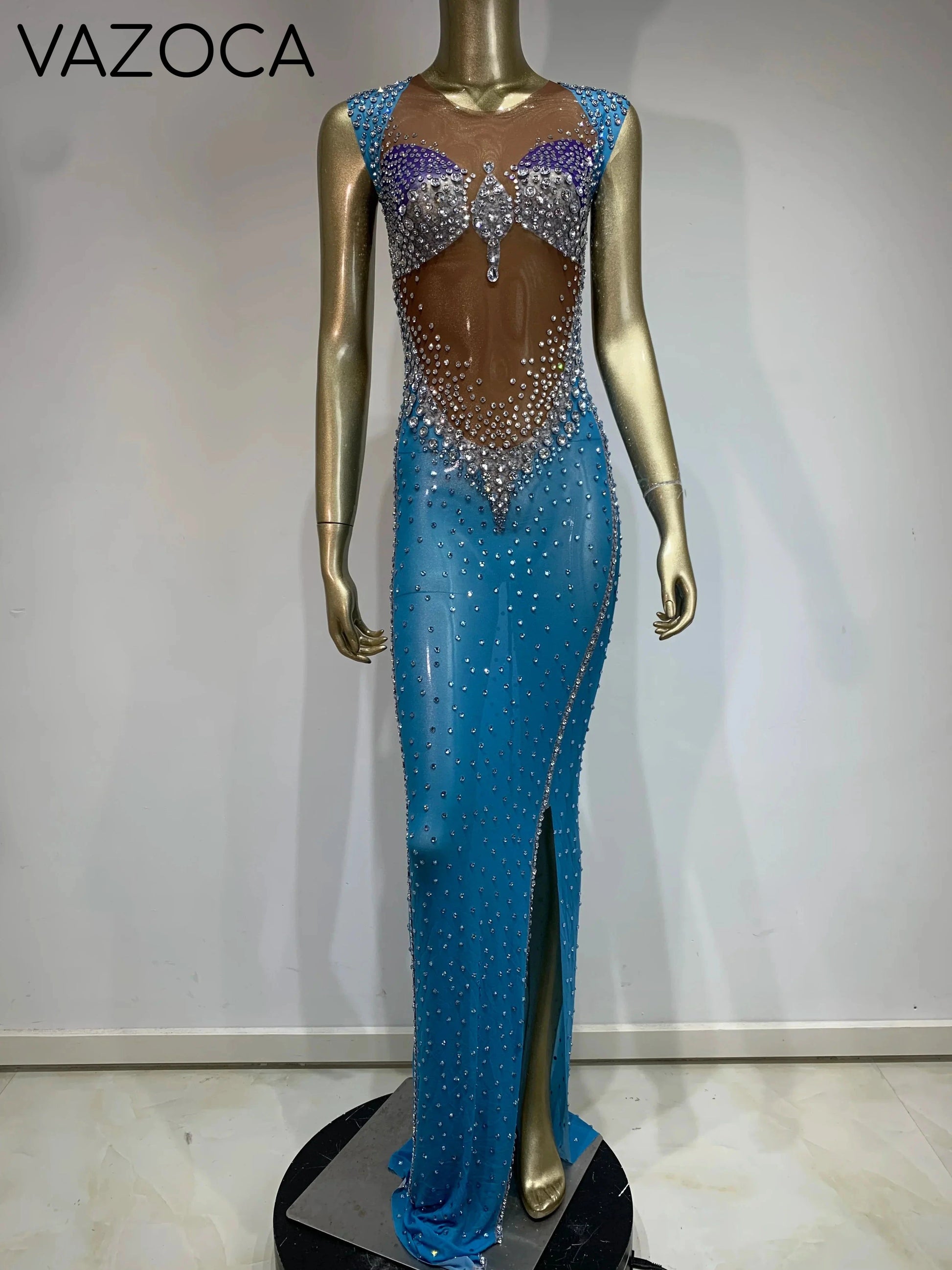 Jenn Sparkling Rhinestone Dress brown