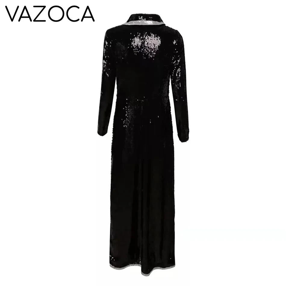 Jenny Black Sequins Trench Coat
