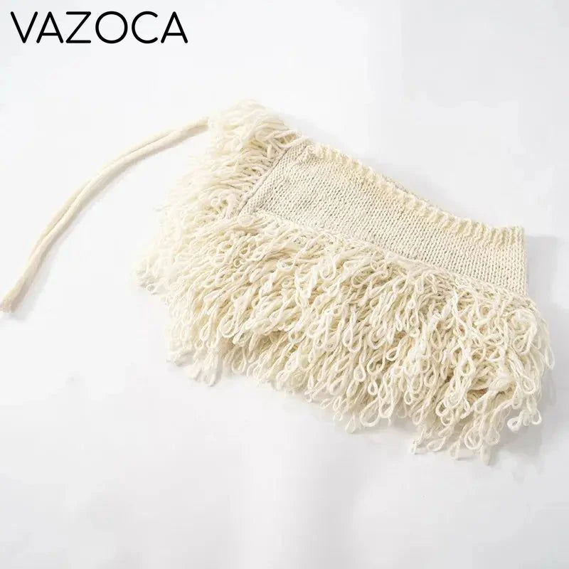 Josie Knit Tassel Cardigan Skirt Set