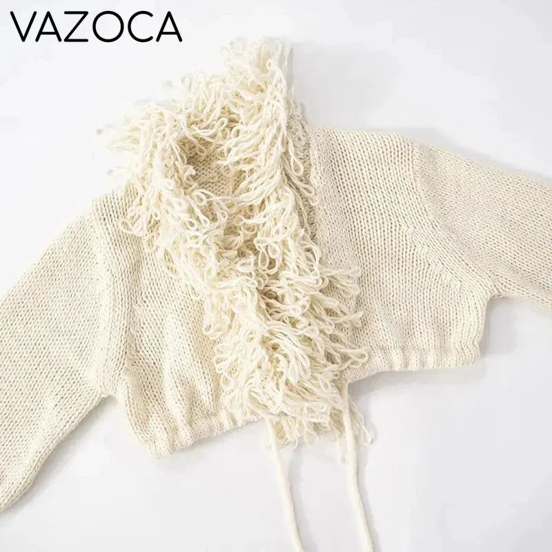 Josie Knit Tassel Cardigan Skirt Set
