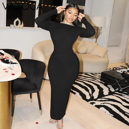 Kandi Open Back Maxi- Black