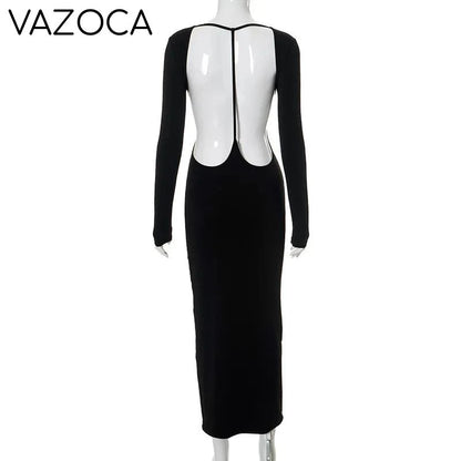 Kandi Open Back Maxi- Black