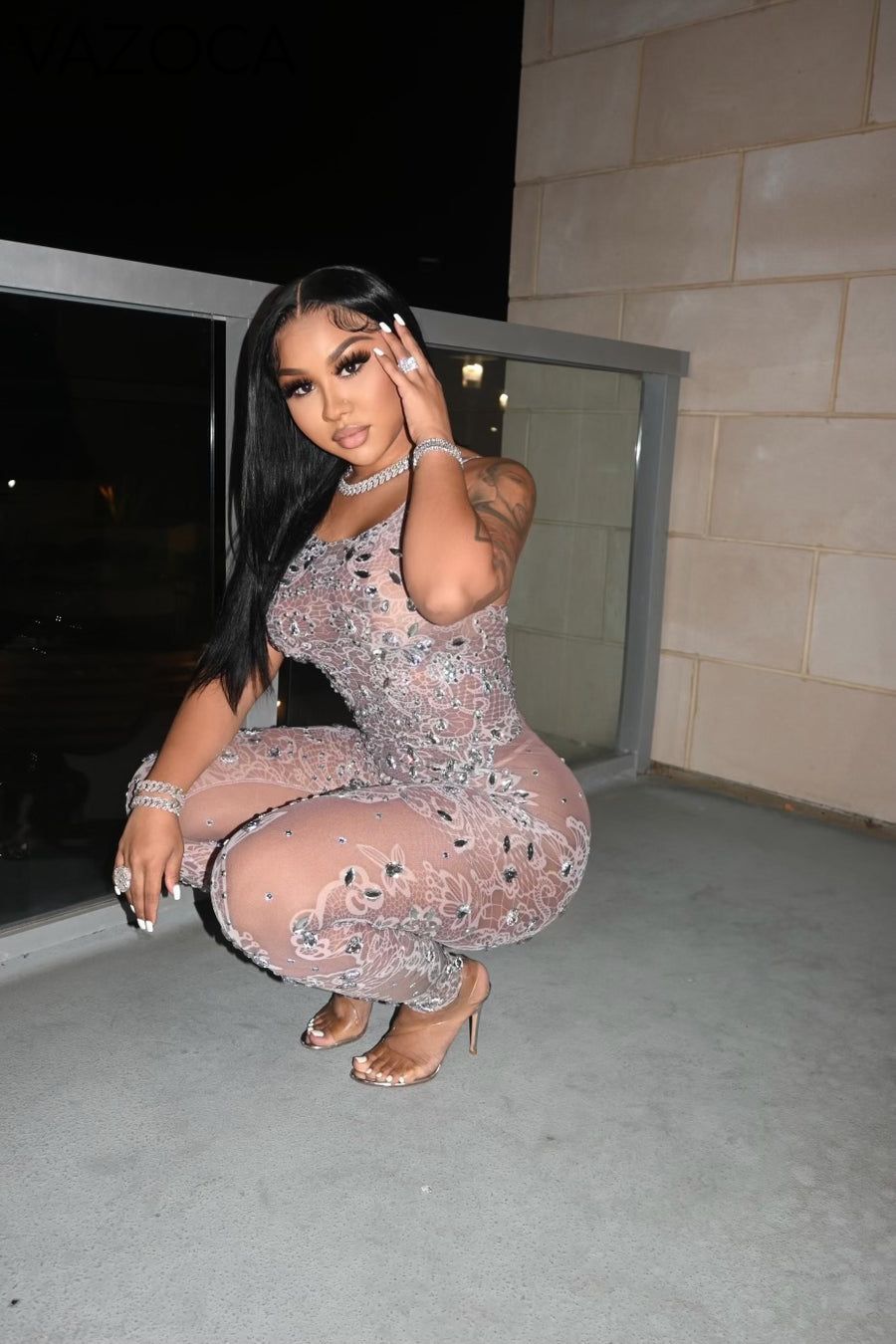 Krystal Mesh Jumpsuit