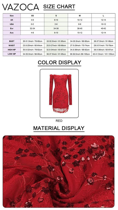 Krystal Tassel Sequin Mini Dress