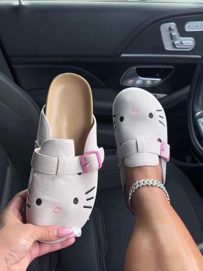 Kitty Suede Slip-On Sandals