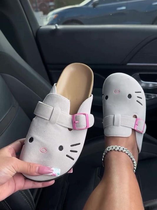 Kitty Suede Slip-On Sandals