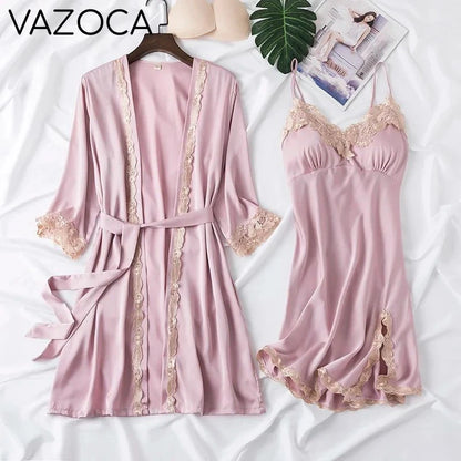 Lace Kimono Pajama Set