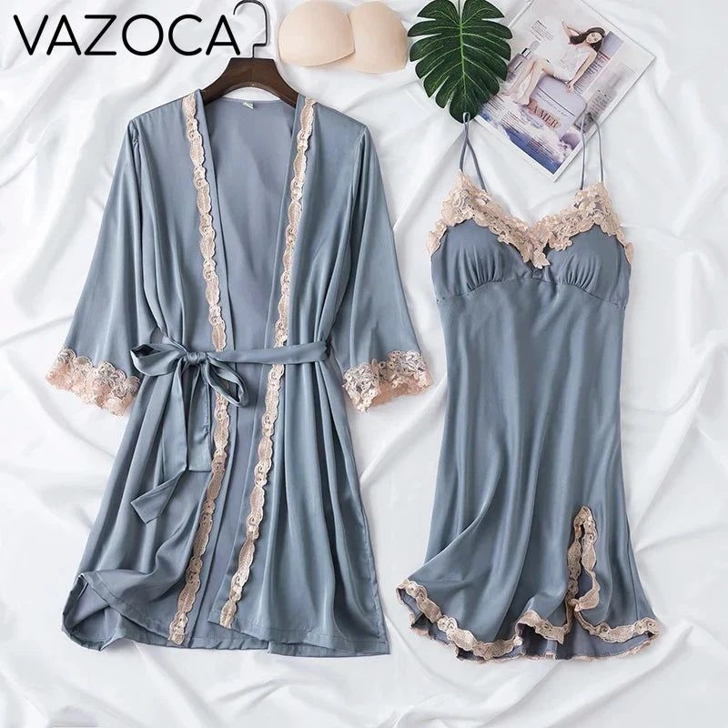 Lace Kimono Pajama Set