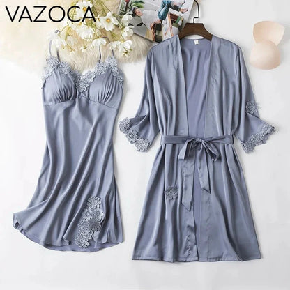 Lace Kimono Pajama Set