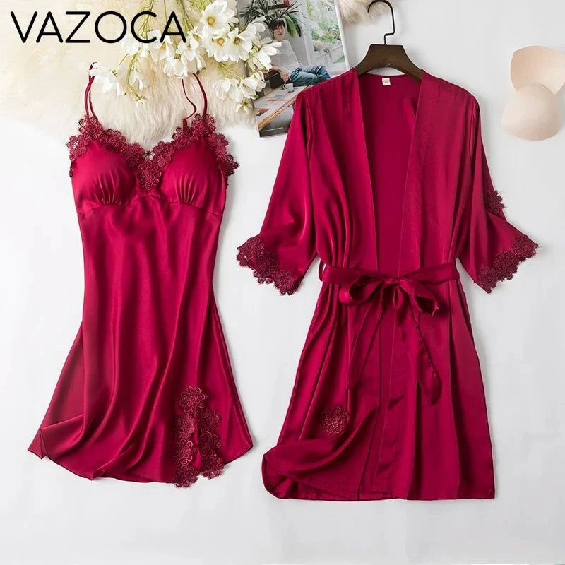 Lace Kimono Pajama Set
