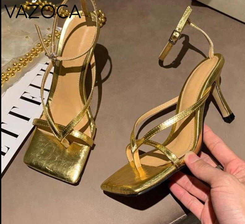 Layla Square Toe High Heel Golden